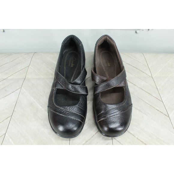 Clarks Bendable Black Leather Slip On Mary Jane Comfort Shoes Size 7 M - Picture 5 of 8